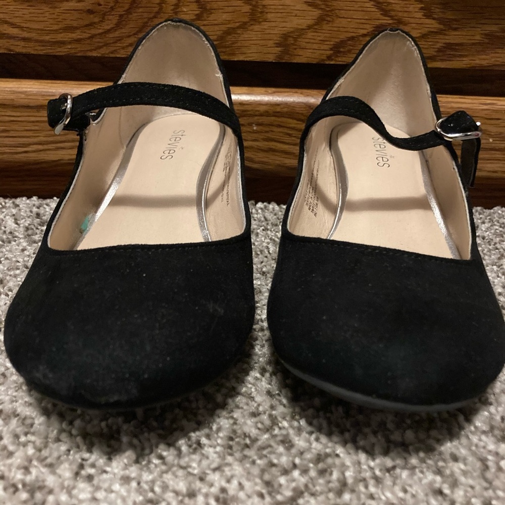 Black Suede Short Heels